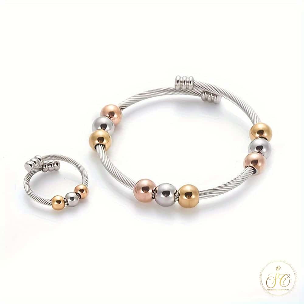 Modern Unique Stainless Steel Gold Jewelry Set - SeoulChic.store