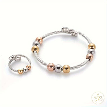Modern Unique Stainless Steel Gold Jewelry Set - SeoulChic.store