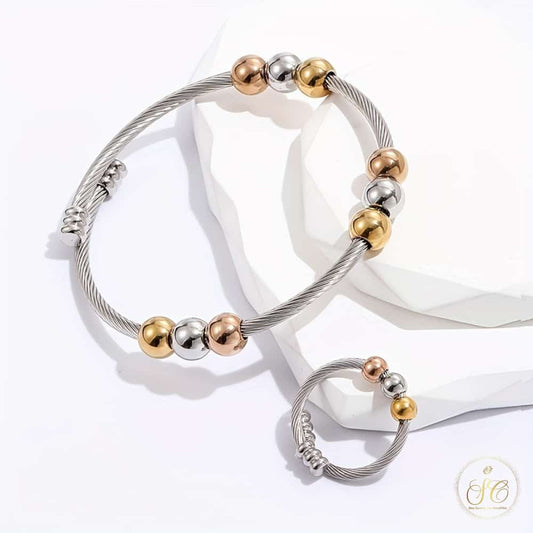Modern Unique Stainless Steel Gold Jewelry Set - SeoulChic.store