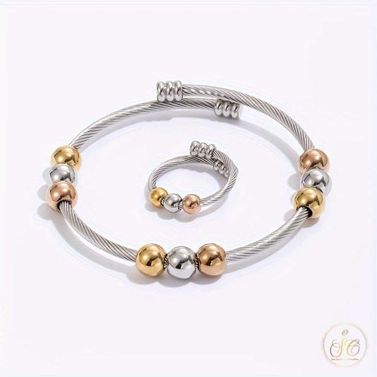 Modern Unique Stainless Steel Gold Jewelry Set - SeoulChic.store