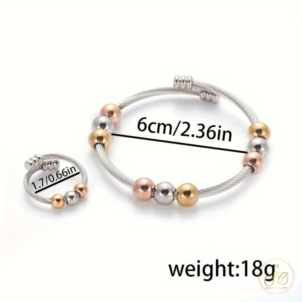 Modern Unique Stainless Steel Gold Jewelry Set - SeoulChic.store