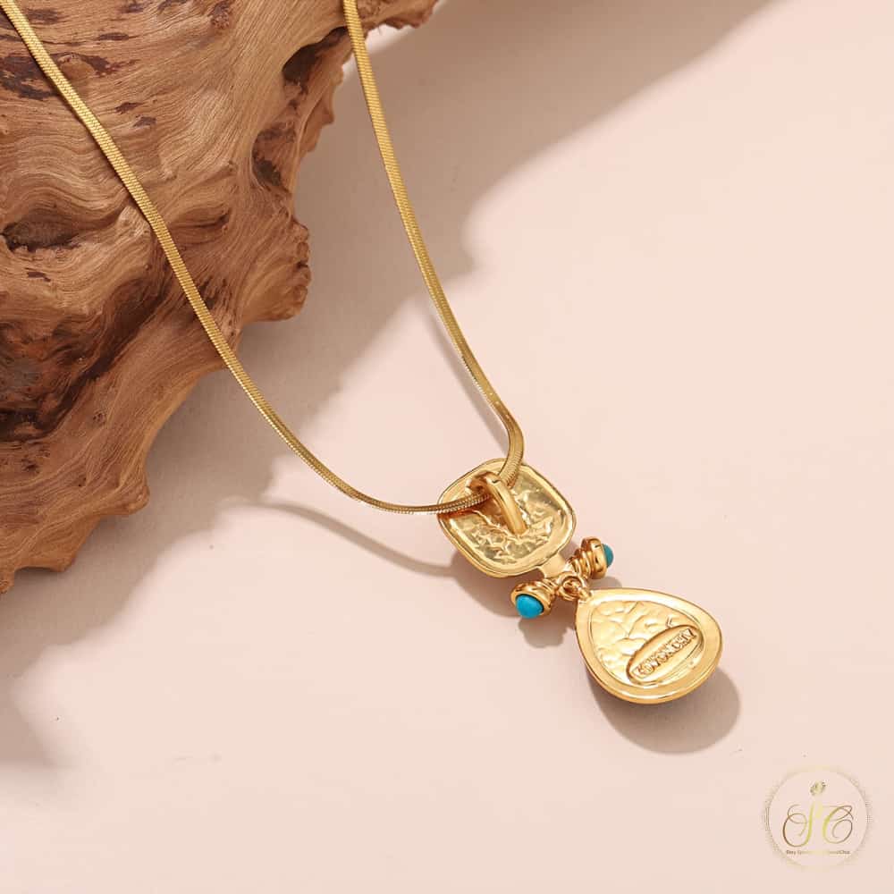 Luxury Vintage Bohemian Blue Flower Pendant Freshwater Pearl Necklace - SeoulChic.store