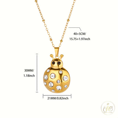 Luxury Vintage Golden Stainless Steel Beetle Necklace - SeoulChic.store