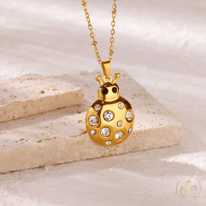 Luxury Vintage Golden Stainless Steel Beetle Necklace - SeoulChic.store
